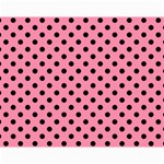 Polka Dots - Black on Flamingo Pink Collage 11  x 14 