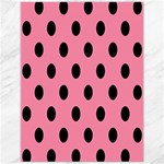 Polka Dots - Black on Flamingo Pink Canvas 12  x 16 