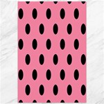Polka Dots - Black on Flamingo Pink Canvas 12  x 18 