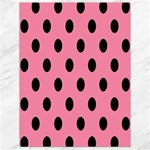 Polka Dots - Black on Flamingo Pink Canvas 18  x 24 