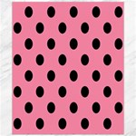 Polka Dots - Black on Flamingo Pink Canvas 20  x 24 