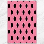 Polka Dots - Black on Flamingo Pink Canvas 20  x 30 