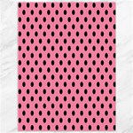 Polka Dots - Black on Flamingo Pink Canvas 36  x 48 