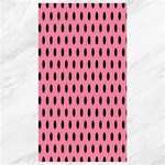 Polka Dots - Black on Flamingo Pink Canvas 40  x 72 