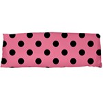 Polka Dots - Black on Flamingo Pink Body Pillow Case (Dakimakura) (One Side)