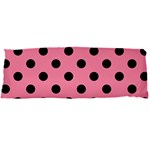 Polka Dots - Black on Flamingo Pink Body Pillow Case Dakimakura (Two Sides)