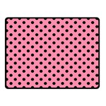 Polka Dots - Black on Flamingo Pink Double Sided Fleece Blanket (Small) (Two Sides)