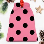 Polka Dots - Black on Flamingo Pink Bell Ornament (Two Sides)