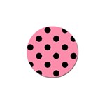 Polka Dots - Black on Flamingo Pink Golf Ball Marker (10 pack)