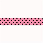 Polka Dots - Black on Flamingo Pink Small Bar Mat