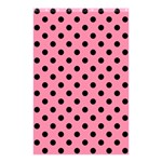 Polka Dots - Black on Flamingo Pink Shower Curtain 48  x 72  (Small)