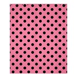 Polka Dots - Black on Flamingo Pink Shower Curtain 60  x 72  (Medium)