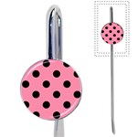 Polka Dots - Black on Flamingo Pink Book Mark