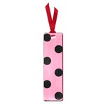 Polka Dots - Black on Flamingo Pink Small Book Mark