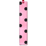 Polka Dots - Black on Flamingo Pink Large Book Mark