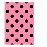 Polka Dots - Black on Flamingo Pink Large Garden Flag (Two Sides)