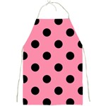 Polka Dots - Black on Flamingo Pink Full Print Apron