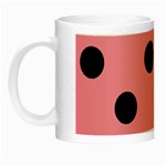 Polka Dots - Black on Flamingo Pink Night Luminous Mug