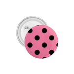 Polka Dots - Black on Flamingo Pink 1.75  Button