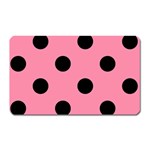 Polka Dots - Black on Flamingo Pink Magnet (Rectangular)