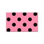 Polka Dots - Black on Flamingo Pink Sticker (Rectangular)