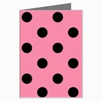 Polka Dots - Black on Flamingo Pink Greeting Card