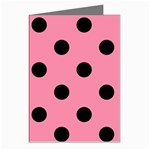 Polka Dots - Black on Flamingo Pink Greeting Cards (Pkg of 8)