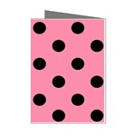 Polka Dots - Black on Flamingo Pink Mini Greeting Cards (Pkg of 8)
