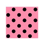 Polka Dots - Black on Flamingo Pink Greeting Card 5  x 7 