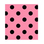Polka Dots - Black on Flamingo Pink Greeting Card 4.5  x 6 