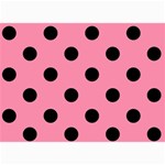 Polka Dots - Black on Flamingo Pink 5  x 7  Photo Cards