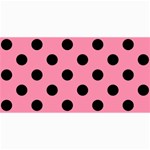 Polka Dots - Black on Flamingo Pink 4  x 8  Photo Cards
