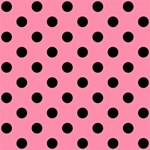 Polka Dots - Black on Flamingo Pink ScrapBook Page 12  x 12 