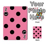 Polka Dots - Black on Flamingo Pink Playing Cards 54 Designs