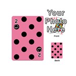 Polka Dots - Black on Flamingo Pink Playing Cards 54 (Mini)