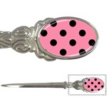 Polka Dots - Black on Flamingo Pink Letter Opener