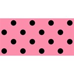 Polka Dots - Black on Flamingo Pink YOU ARE INVITED 3D Greeting Card (8x4)