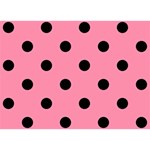Polka Dots - Black on Flamingo Pink Birthday Cake 3D Greeting Card (7x5)