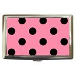 Polka Dots - Black on Flamingo Pink Cigarette Money Case