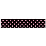 Polka Dots - Flamingo Pink on Black Flano Scarf (Small)