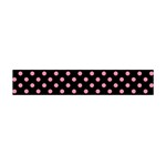 Polka Dots - Flamingo Pink on Black Flano Scarf (Mini)