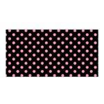 Polka Dots - Flamingo Pink on Black Satin Wrap