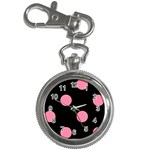 Polka Dots - Flamingo Pink on Black Key Chain Watch