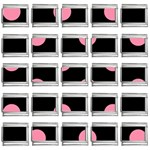 Polka Dots - Flamingo Pink on Black 9mm Italian Charm (25 pack)