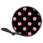 Polka Dots - Flamingo Pink on Black Classic 20-CD Wallet