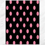 Polka Dots - Flamingo Pink on Black Canvas 12  x 16 