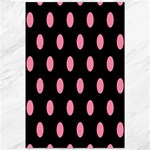 Polka Dots - Flamingo Pink on Black Canvas 12  x 18 