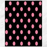 Polka Dots - Flamingo Pink on Black Canvas 16  x 20 