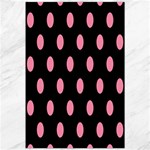 Polka Dots - Flamingo Pink on Black Canvas 20  x 30 
