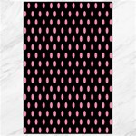 Polka Dots - Flamingo Pink on Black Canvas 24  x 36 